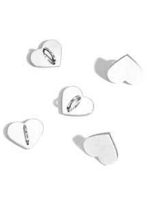 5个光滑金属心形不干胶贴纸，20毫米，DIY珠宝及配件，V1032 - 愛心貼扣 - 查看 10