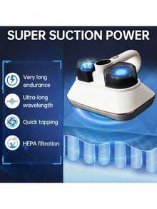 1 Stück tragbarer Handstaubmilbenentferner, Heim-Staubmilben-Staubsauger für Sofa, Bett, kleine Haushaltsgeräte, Tastatur, Teppichreinigung, 2000mAh*3/100W/70dB (Bitte vor Gebrauch vollständig aufladen)