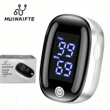 Finger Pulse Oximeter For Blood Oxygenation, Blood Oxygen Saturation Monitor, O2 Meter, Portable SpO2 And Pulse Rate Monitor, Lanyard Included, Batteries Not Included, With Elegant Packaging Box Included - Black - View 1