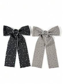 1pc Women's Fashion Elegant Floral Oversized Bow Hair Clip, Versatile Minimalist Luxury Bow Hair Accessory, Suitable For Commuting, Parties, Birthdays, Outings, Photography, And Any Occasion. A Great Gift For Your Best Friend, Claw Clips, Hair Slide, Hair Barrettes, Hair Accerssories, Winter