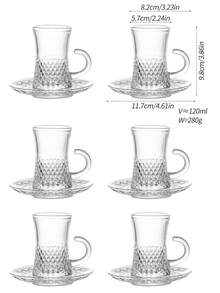 12pcs/18pcs Vintage Turkish Tea Cup Saucer Set - Elegant Gold Embossed Arabic Coffee/Tea Cups With Non-Slip Coasters, Reusable Glassware, Suitable For Ramadan (Eid Al-Fitr) - Multicolor - View 15