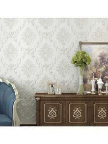 1 Roll Self-Adhesive 3D Thick Wall Sticker, Modern European Style Living Room Wallpaper, Cozy Bedroom TV Background Wall Decal - Multicolor - View 2