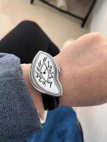 The 2025 New Irregular-Shaped Quartz Watch Blends The Retro Millennium With The Distortion Of The Millennium, Featuring Niche Art And A High-End Feel, Making It A Perfect Gift For Fashionable Men's Wristwatches - PT3287L - 查看 9