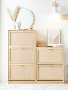 SoBuy FSR159-N, 3 Flip-Drawers Shoe Cabinet Shoe Rack Shoe Storage Cupboard Organizer, W60 X D24 X H118cm - Brown - View 3