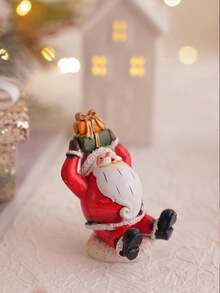 1pc Creative Mini Christmas Santa Resin Figurine Christmas Decor Gift For Table & Living Room Sculpture For Office Decor, Graduation Decorations, Bedroom Decor, Birthday Gifts, Room Decor - Multicolor - View 3
