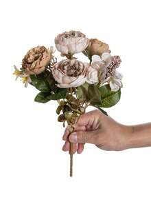 1/80PCS Artificial Flowers, Rose Bouquets, Valentine's Day Gifts, Birthday Party Decorations, Wedding Flower Baskets, Bride Holding Flowers, Home Furnishings, Dining Rooms, Bedrooms, Windowsills, Vases, Decorations, New Year Decorations, Outdoor Gardens, Start Of School Season,Wedding Decor, Wedding Flowers, Table Decoration - Brown - View 3