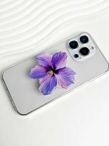 1pc INS Pink Flower Orchid Lily Acrylic Resin Phone Holder, Foldable Portable Air Cushion Phone Stand Compatible With IPhone, Android Phone, Gift For Birthday, Family, Friends Push-Pull Phone Grip Phone Accessories - Multicolor - View 17