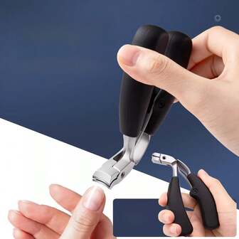 4件套弯头指甲钳套装，超锋利不锈钢指甲钳，男女通用专业修甲工具