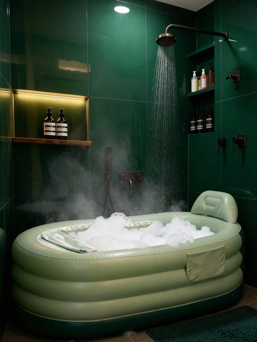 Adult Inflatable Bathtub; Thickened Bathtub; Portable Storage Bathtub; Ice Bath; Bathtub; Steam Bathtub. Bathroom Decor, Autumn Decor, Bathroom Accessories, Back To School Season