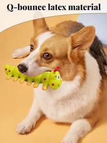 Dog Chew Toy, Green Plush Squeaky Chew Toy, Interactive Tug Of War Toy, Self-Entertainment Companion Toy, Rubber Dog Toy - Multicolor - View 6