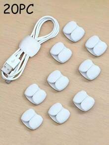 20 Peças/10 Peças/5 Peças Clipe Colorido para Cabo de Dados, Fivela de Armazenamento de Linha de Dados Colorida, Clipe Fixador de Linha de Dados Multifuncional, Clipe de Gerenciamento de Cabos Multiuso - Solução de Plástico Durável para Cabos de Carregamento, Fones de Ouvido e Plugues, Organizador Simples, Ferramenta de Armazenamento de Linha de Carregamento/Telefone, Decoração de Escritório, Dormitório e Casa