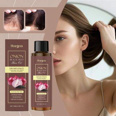 100ml Onion Seed Hair Care Essential Oil, Nourishing & Caring For Soft, Shiny, Smooth Hair