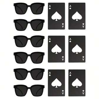 12pcs Wedding Groomsmen Gifts, Including 6 Handsome Glasses And 6 Bottle Openers, Suitable For Wedding Bachelor Parties, Guest Souvenir Gift Sets, Birthday Party Gifts, Bridal Showers, Holiday Party Gift Sets, For Colleagues, Employees, Teachers, And Party Small Gifts