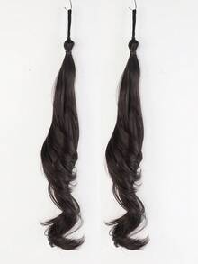 Dos piezas de cabello sintético trenzado, de aproximadamente 18 pulgadas de largo, adecuadas para uso diario. - Multicolor - Ver 12