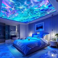 [Máy chiếu Aurora Wave 14 hiệu ứng ánh sáng] Máy chiếu LED Aurora Wave - Đèn ngủ 2 trong 1 hình ảnh cực quang phương Bắc và sóng biển kèm điều khiển từ xa, 14 hiệu ứng sống động, sử dụng cáp đi kèm, lý tưởng cho phòng ngủ, phòng trò chơi, trang trí rạp hát tại nhà, chiếu sáng không gian xung quanh và thư giãn - ánh sáng đa sắc - Xem 7