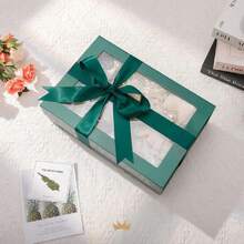 5 Large Green Christmas Gift Boxes With Windows, 13.5x9x4.1 Inches Clear Gift Boxes For Presents Contain Ribbons, Cards, Groomsmen Proposal Boxes, Easter Boxes Witagnetic Lids (Glossy Green),30187503 - 綠色 - 查看 6