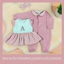 Personalized Baby Girl Romper With Name Letter Embroidery