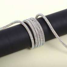 Cinta de cristal de 4 mm con forma de tubo redondo, de color blanco denso, para manualidades, diademas, ropa, lazos y decoración