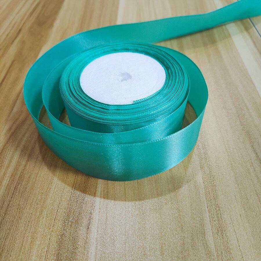 1 Roll 4cm Wide Satin Ribbon With Bowknot For Hair Accessories, Cake Baking, Wrapping, Back To School Valentine Day - Mint Green - View 1