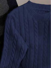 Autumn/Winter Casual Embroidered Crew Neck Cable Knit Sweater For Women, New Loose Cardigan Knitwear