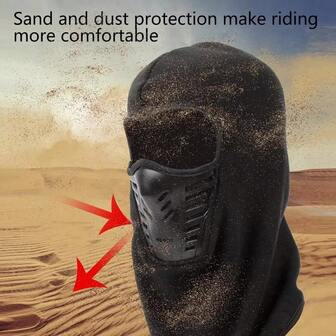 冬季户外骑行带加厚抓绒帽兜的保暖防风面罩帽