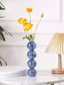 1 قطعة من الزجاج متعدد الألوان مرتبط بالمزهرية، حاوية زهور شفافة بسيطة، مزهرية كرة دائرية، مناسبة للاستخدام في غرفة المعيشة والطاولة الرئيسية بالمنزل - متعدد الألوان - مشاهدة 6