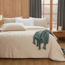 Pilota luxoasă groasă de iarnă - umplutură super moale din microfibră, pilotă jacquard matlasată, tăiată 3D cu diamant solid, perfectă pentru toate anotimpurile, lavabilă la mașină - perfectă pentru dormitoare, hoteluri și camere de oaspeți (fața de pernă nu este inclusă) - Caisă - Vizualizare 5