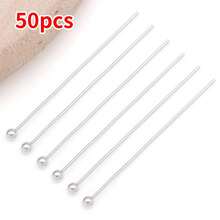 50pcs 16/20/25/30/35mm Elegant Classic DIY Jewelry Findings Kit Copper Plated 18K Gold, Thick Silvery & Platinum Ball Head Pins With Floral Pearl Seats Perfect For Bracelets, Necklaces, Earrings, Wedding & Party - Multicolor - View 23