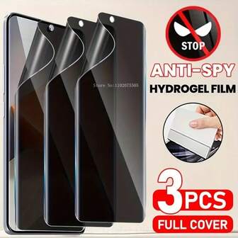 3pcs Hydrogel Privacy Film For Xiaomi 15T Pro/15T/15 Ultra/15 Pro/15/14T Pro/14T/14 Ultra/14 Pro/14 - Flexible Self Healing Anti Spy Anti Glare HD Clear Anti Fingerprint Full Coverage
