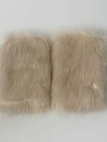 纯色休闲涤纶仿毛皮袖口护腕，女士袖口腕带，白色，夏季、旅行、节日适用 - 彩色 - 查看 7