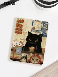 1 件装复古可爱猫咪拼布图案平板电脑保护套，兼容 10.2 英寸 iPad，兼容 iPad Pro 11 英寸（2021/2020/第十代），兼容 iPad (A16) 11 英寸（第十一代，2025 年），Galaxy Tab A8 10.5 英寸（2022 年），Matepad 10.4/Tab，带笔槽，防摔，平板电脑支架保护套 - 彩色 - 查看 2