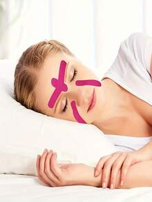 2pcs Invisible Face Lifting Patches - Neck & Chin Care Tapes | Fragrance-Free Elastic Tape, Wrinkle & Double Chin Lifting, Daily Skincare Without Irritation - Hot Pink - View 4