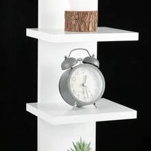 7 Tier Wall Shelf Unit - Narrow Smooth Laminate Finish - Vertical Column Wall Decor Mount Floating Storage Home Decor Organizer Tall Tower Utility Shelf For Bedrooms Living Rooms White - 如圖 - 查看 4