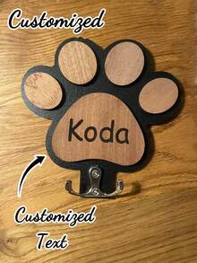 Gancho personalizado para correa de perro con texto personalizado, gancho de pared de madera con nombre personalizado para correa de perro, gancho de dibujos animados con palabra personalizable, ornamental, elegante para gato, lindo, colorido, único, artículos para el hogar personalizados, regalos ideales para él, regalos ideales para ella, familia, amigos, amantes de las mascotas, para aniversarios, con grabado, elegante, moda, vintage, lindo, contratado, único, personalizado, personalizado para mascotas para aniversarios, suministros de regalo de Navidad - Multicolor - Ver 16