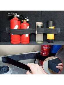 4 Sets Of Durable Nylon Car Trunk Hook And Loop Organizing Straps - Safety Storage Straps For Securing Fire Extinguishers And Accessories, Black, Applicable - Black - View 4