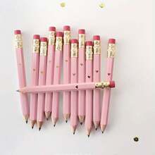 9pcs Elegant Pink Mini Pencils - 0.7mm Lead, Pre-Sharpened With Erasers, 4 Inch (Pink, Girly Style), Suitable For Gifts, Parties, Daily Use, Drawing, Art Supplies, Modern Design, Office Stationery, Fashion Stationery, Crafted From Select Wood, Creative Professionals, School Supplies, Office, Gifts, Back To School, Bridal Shower Decor, Games And Educational - Baby Pink - View 8
