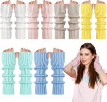6 Pairs Arm Kawaii Warmers Sleeves Cute Y2k Japanese Style For Women Girls Costume School, 6 Colors - 馬卡龍 - 查看 7