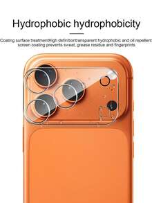2 piezas Protector de pantalla de vidrio templado para lente de cámara compatible con iPhone 17 Pro Max/17/17Pro/17AIR/16PROMAX/16PRO/16PLUS/16/15PROMAX/15/14/13/12/11, dureza 9H, transparente de alta definición anti-arañazos para pantalla de cámara, sin burbujas, adecuado para IP 17 - transparente - Ver 6