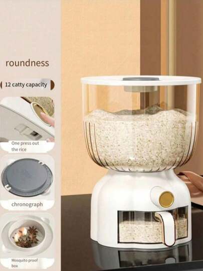 大容量米罐，防潮防虫密封储物罐，适用于存放大米、谷物、面粉等，密封米罐，食品储物罐，家用厨房用品，食品储存，餐厅厨房用品