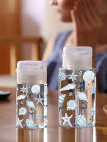 150ml/200ml/300ml Nail Art Pump Dispenser Bottle, Pink Bow Pattern Clear Press Bottle, Alcohol Nail Polish Remover Cleaning Liquid Storage Container, Large Capacity Make-Up Remover Empty BottleReusable, Nail Polish Remover, Push Down Pump Dispenser, Empty Cosmetic Acetone Container Travel Bottle Pump Travel Accessories,Makeup Accessories Dormitory Bathroom Essentials - Multicolor - View 5