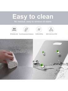Stainless Steel Cutting Board, Double-Sided Stainless Steel Cutting Board, Suitable For Cutting Meat, Vegetables And Fruits In The Kitchen, Easy To Clean 100% Pure Titanium Cutting Board, Suitable For Kitchen Use Titanium Cutting Board, Suitable For Cutting Meat, Fruits And Vegetables Stainless Steel Cutting Board, Suitable For Kitchen Use - Multicolor - View 7