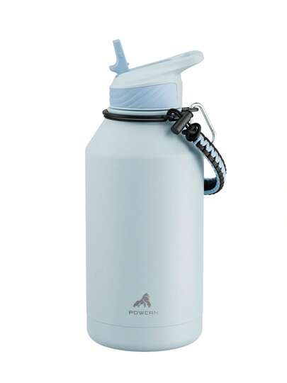 64oz/1.9L Half Gallon Insulated Water Bottle With Straw Lid - Thick Stainless Steel Vacuum Insulated Water Jug, Large Capacity Sports Water Bottle With Handle/Strap, Leak-Proof Double Wall Design, Keeps Hot/Cold, Ideal For Fitness, Hiking, Travel And School