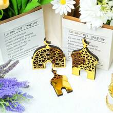 3件套中东斋月装饰品，亚克力组合节日展示架，装饰摆件，礼品 - 金色 - 查看 7