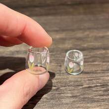 Mini Realistic Doll House, Miniature Cherry Tulip Glass Cup Dollhouse Decor Toy - Multicolor - View 16