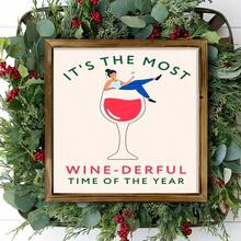 1Pc Christmas&Winter Wood Frame Sign Festive Atmosphere, A Woman In A Wine Glass, Modern Illustration Style Wood Frame Wall Art Wall Pediments, 8x8inch Wall Decor Christmas Decorations, Perfect For Room Decor Living Room Bedroom Office Kitchen Bathroom Bar Home Decor, Vintage Rustic Gifts For Family, Friends, 2D Flat - Rust Brown - View 5