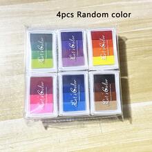 6 件/2 件套多色彩虹可水洗指纹印台，工艺印台适用于纸张、木材、织物，24 种颜色随机