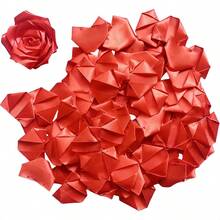 100pcs/Pack Handmade Silk Ribbon Flower Petals, Cross-Border Hot Selling Ribbon Trim Floral Half-Finished DIY Rose Petal Ribbon Material Pack, Suitable For Valentine's Day, Mother's Day, Decoration