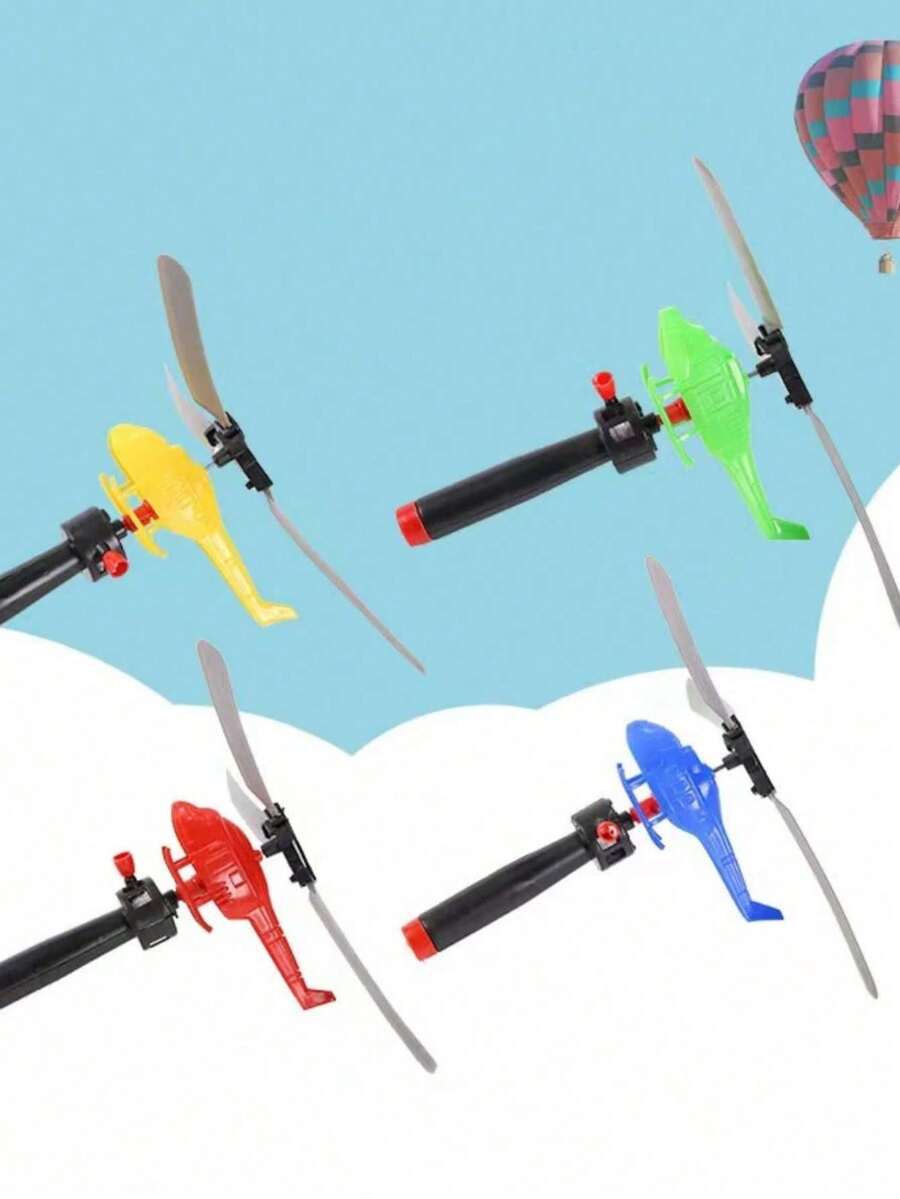 1/2/6PCS 360° Rotating Hand-Pull Wire Flying Helicopter Toy For Kids, Outdoor Sports Airplane Model, Bulk Party Favors, Goodie Bag Stuffers & Classroom Prizes For Boys 3 4 5 6 Year Old Christmas Stocking Suffers, New Year, Back To School Supplies, - Multicolor - View 1