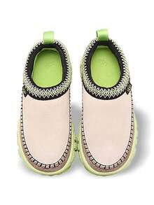 UGG Venture Daze 女款运动鞋，保暖透气吸汗，百搭易清洁，纯色Logo，适合户外、日常、上学穿着，浅米色/栗色/荧光绿，货号：1155650-CCT - 淺米色/栗色/螢光綠色 - 查看 5