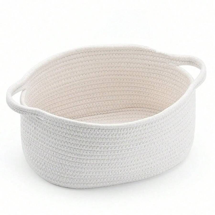 1 Cute Woven Storage Basket With Handle, Suitable For Gift Giving, Storage Decoration Organizer Toy Storage Basket - Nhiều màu - Xem 1